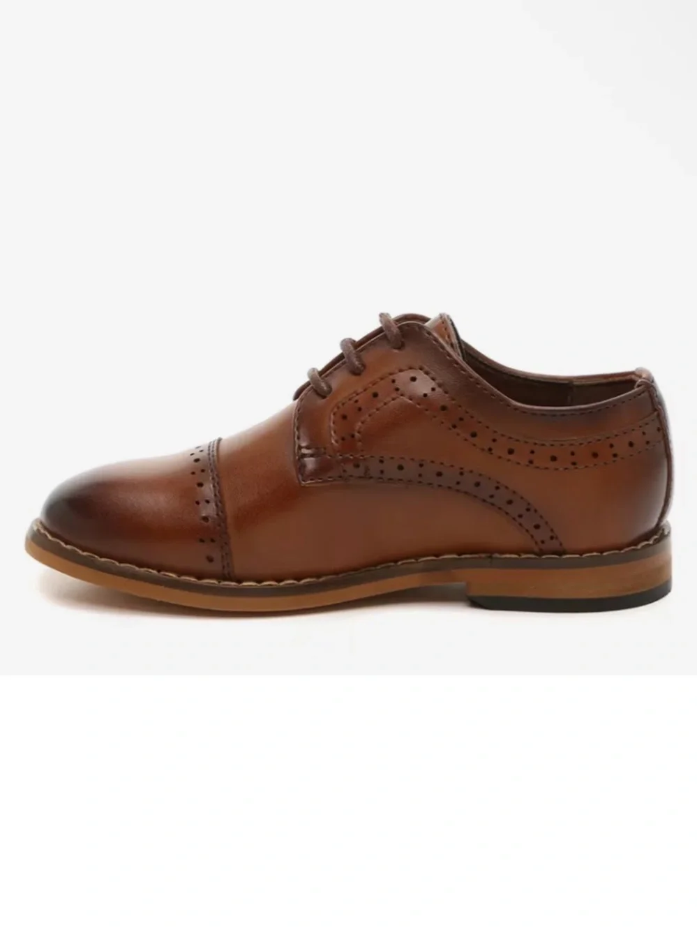 Stacy Adams Dickinson Cap Toe Oxford Loafers Leather Big Boys Kids Size 6 Cognac